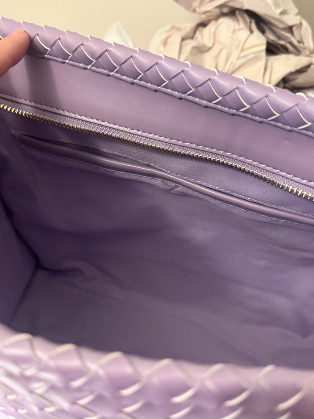Ello Lavender Woven Vegan Leather Tote Bag+ CB strap Heart Charm & Wallet-NWT - Picture 11 of 12